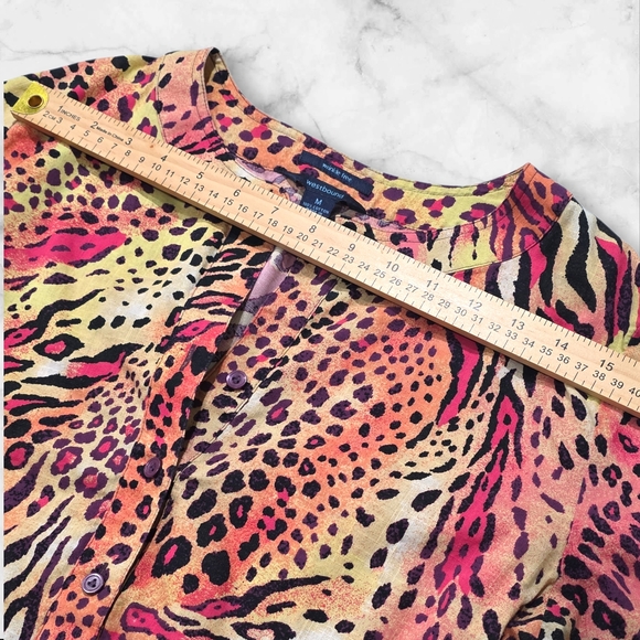 Westbound Animal Print Below-Elbow Women's Top Blouse Shirt Size Medium (M) C71 - Picture 7 of 8